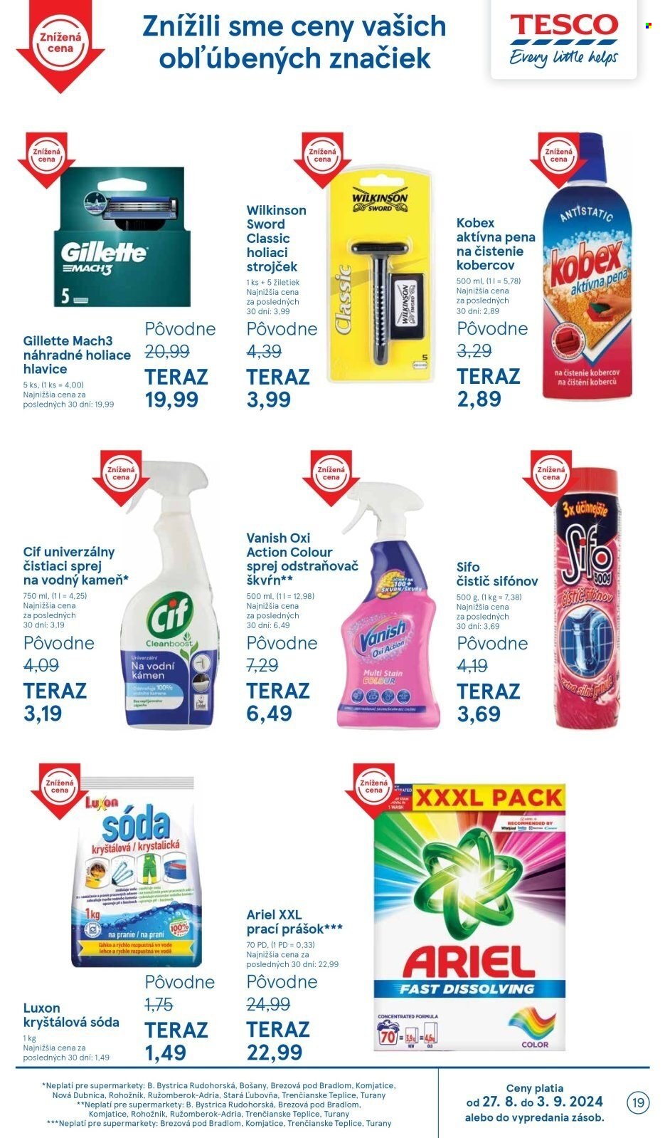 Leták TESCO supermarket - 27.8.2024 - 3.9.2024. Strana 19