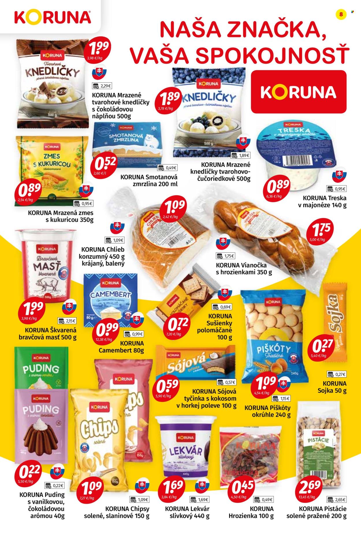 Leták Potraviny KORUNA - 23.8.2024 - 4.9.2024. Strana 8