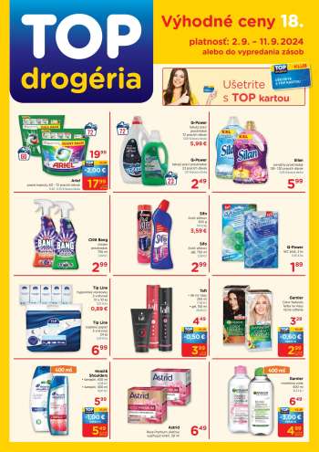 Leták TOP drogéria - 2.9.2024 - 11.9.2024.