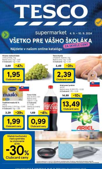 Leták TESCO supermarket - 4.9.2024 - 10.9.2024.