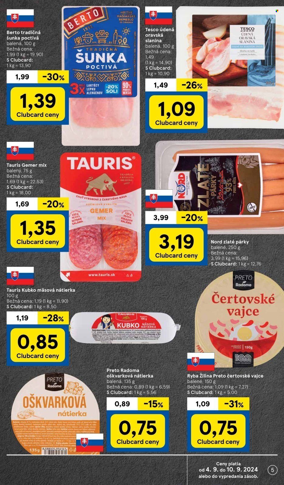 Leták TESCO supermarket - 4.9.2024 - 10.9.2024. Strana 5