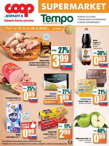 Leták COOP Jednota - 12.9.2024 - 18.9.2024.