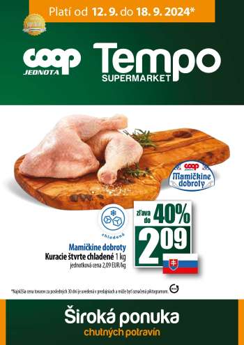 Leták COOP Jednota - 12.9.2024 - 18.9.2024.