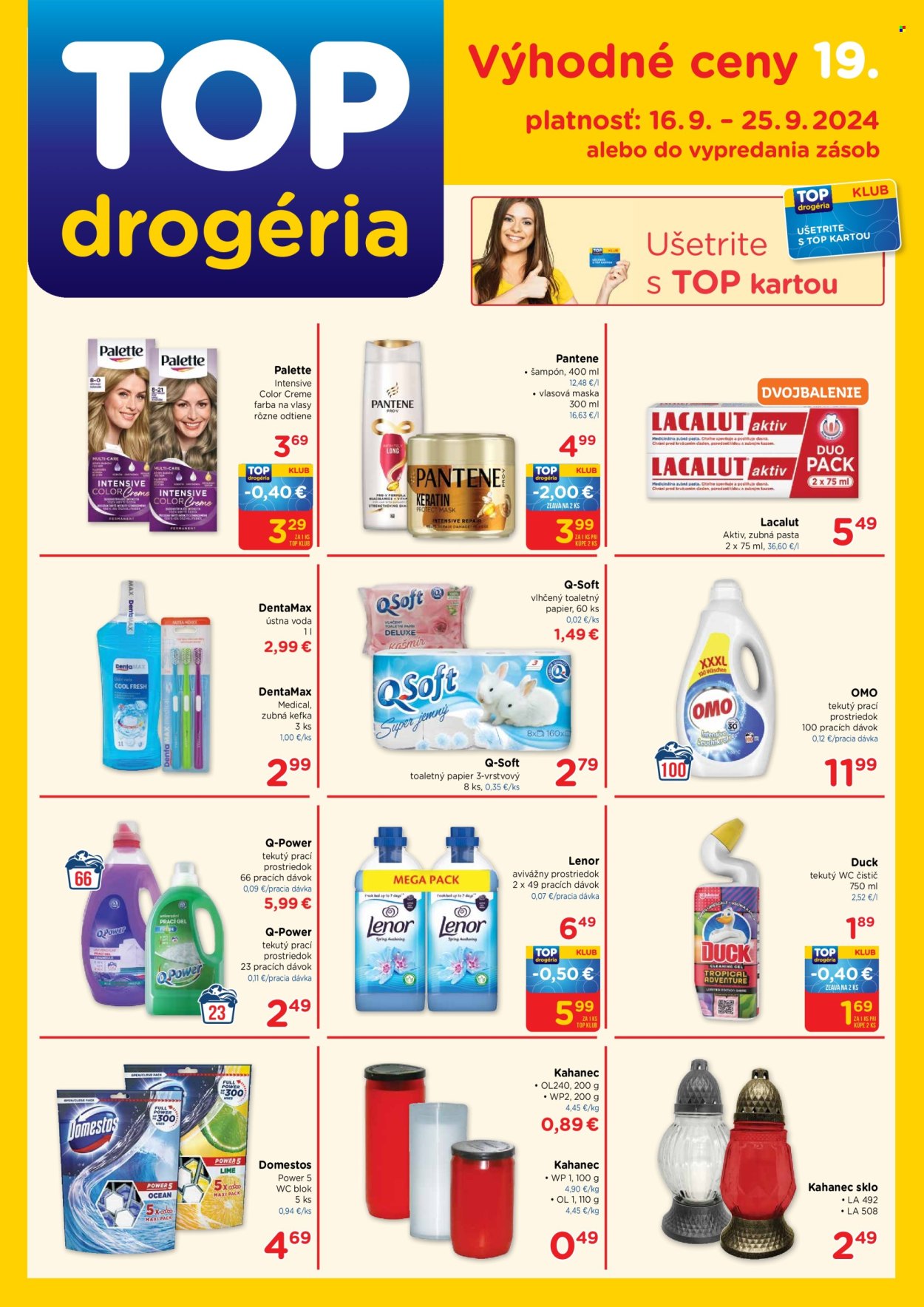 Leták TOP drogéria - 16.9.2024 - 25.9.2024. Strana 1