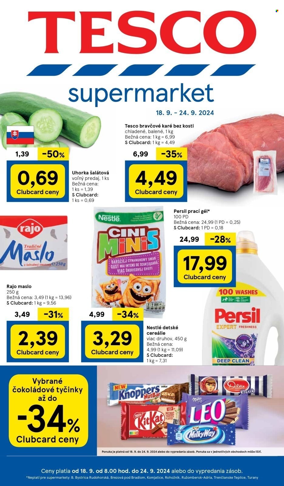 Leták TESCO supermarket - 18.9.2024 - 24.9.2024. Strana 1
