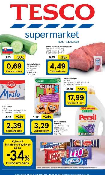 Leták TESCO supermarket - 18.9.2024 - 24.9.2024.
