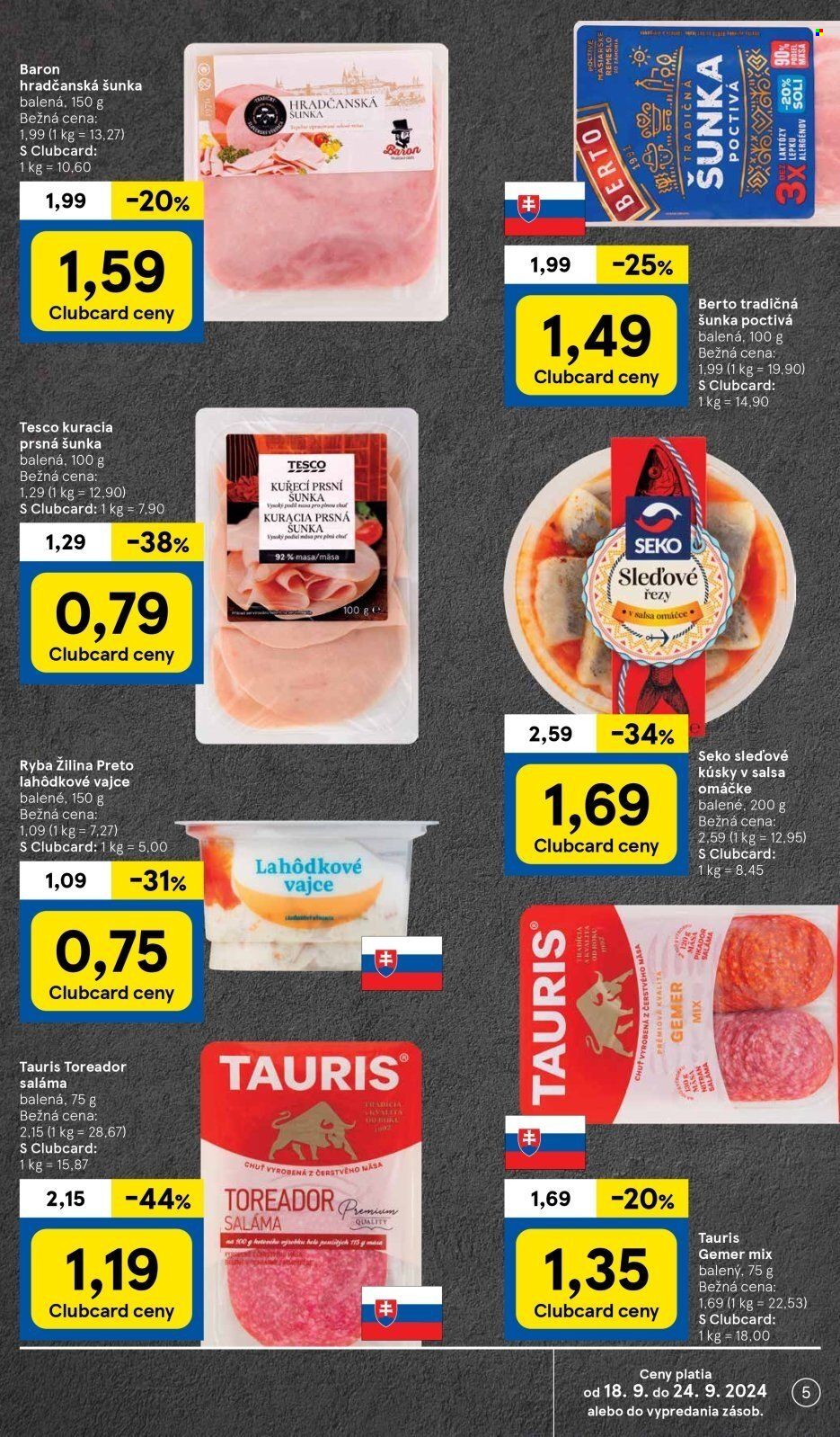 Leták TESCO supermarket - 18.9.2024 - 24.9.2024. Strana 5