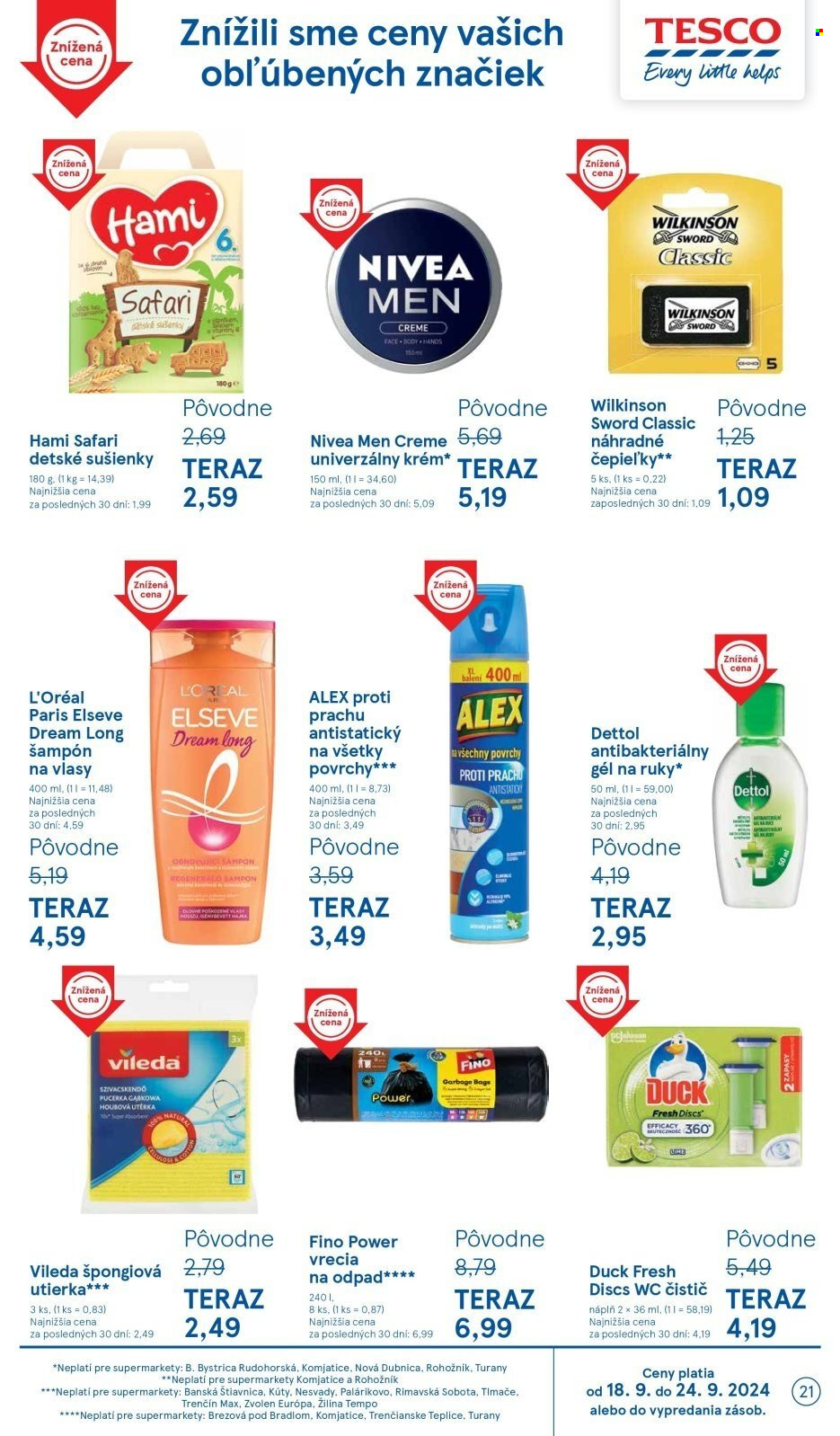 Leták TESCO supermarket - 18.9.2024 - 24.9.2024. Strana 21