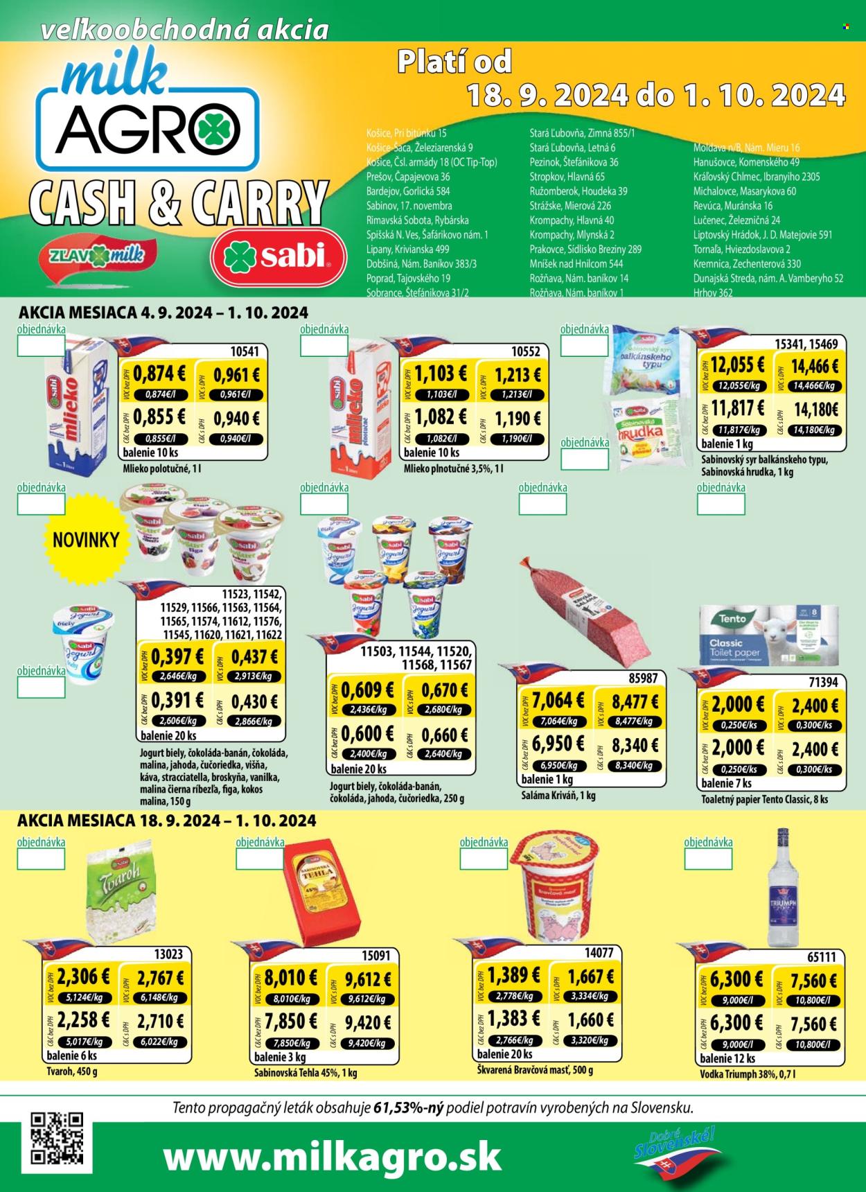 Leták Milk AGRO - 18.9.2024 - 1.10.2024. Strana 1