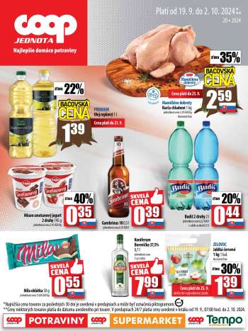 Leták COOP Jednota - 19.9.2024 - 2.10.2024.