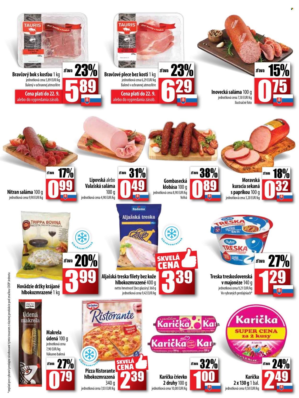 Leták COOP Jednota - 19.9.2024 - 2.10.2024. Strana 2