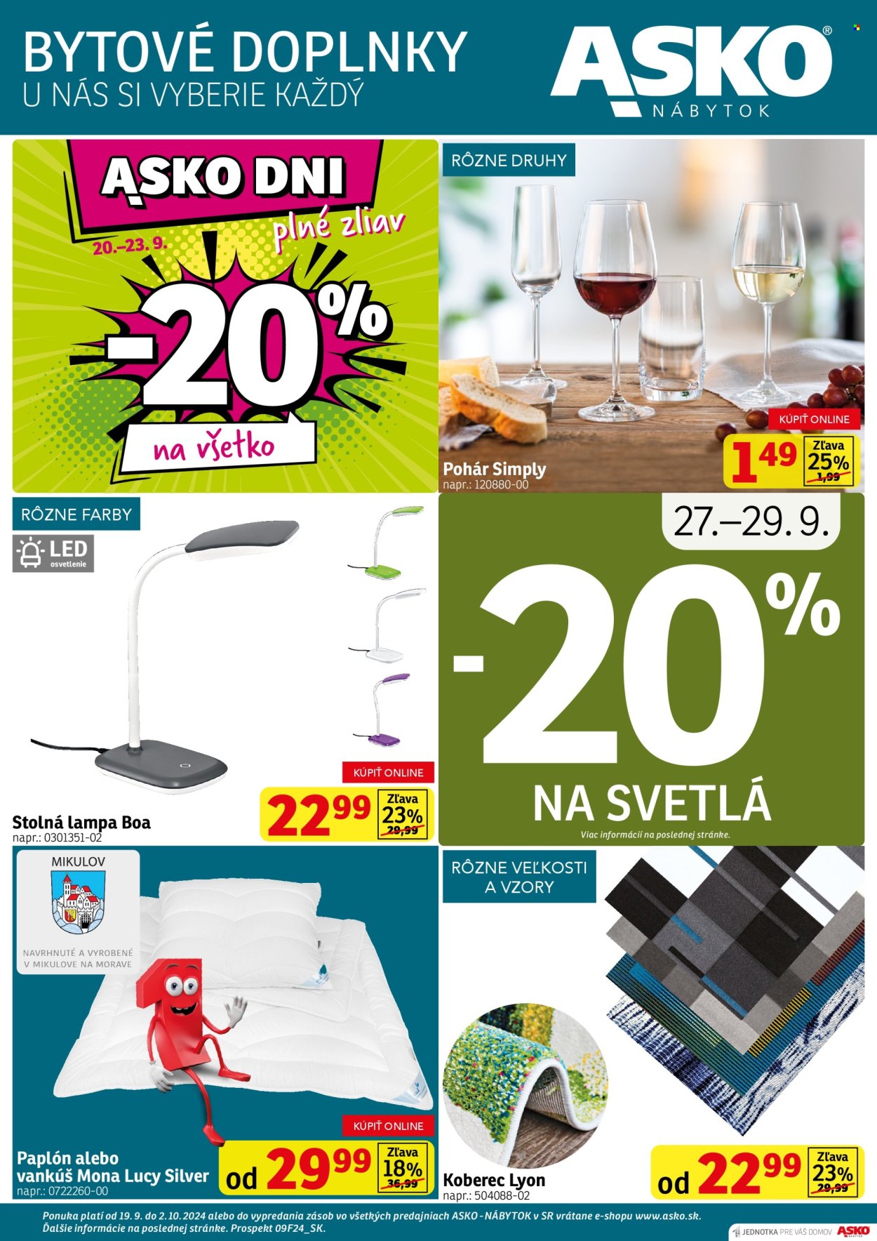 Leták Asko Nábytok - 19.9.2024 - 2.10.2024. Strana 1
