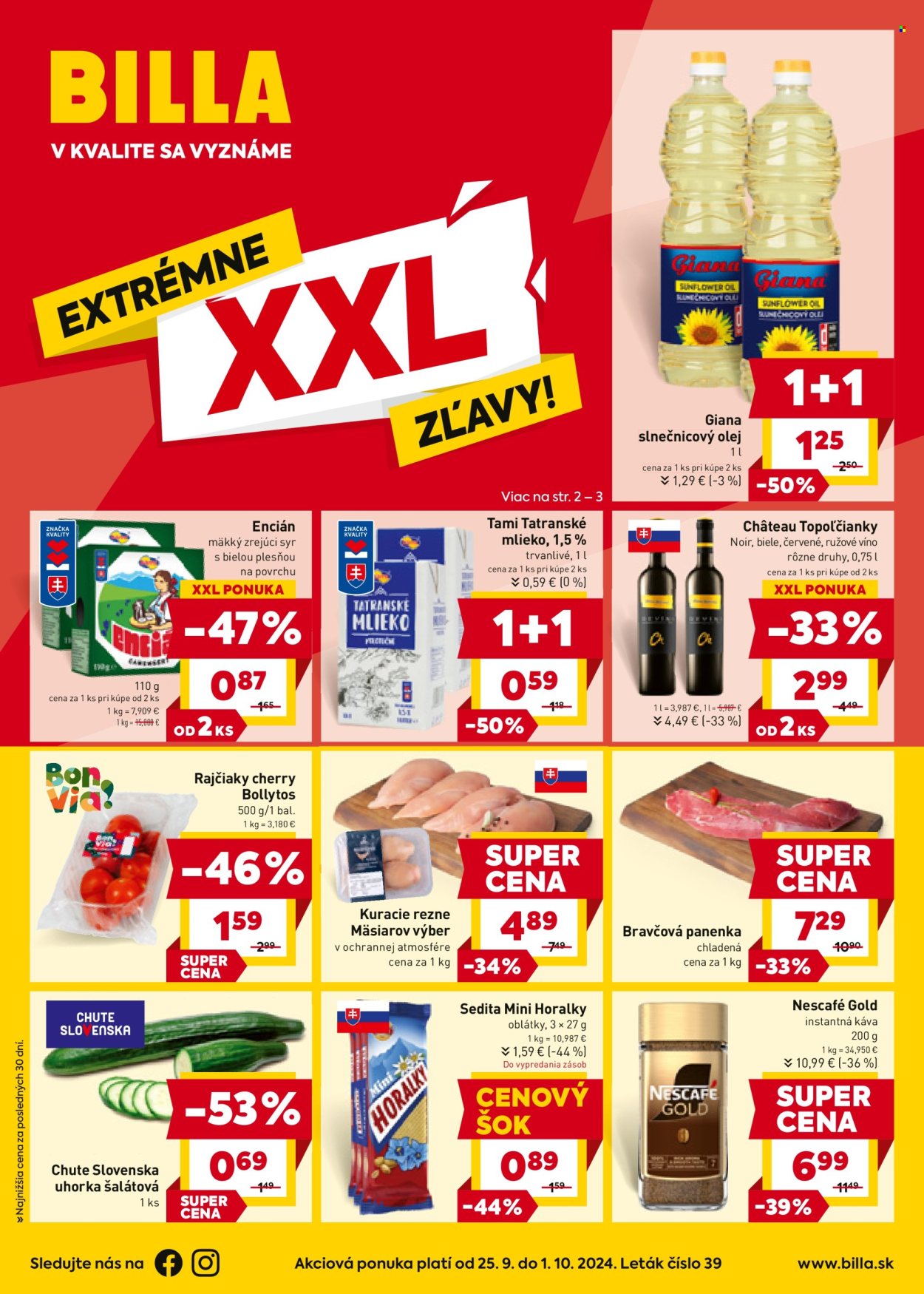 Leták Billa - 25.9.2024 - 1.10.2024. Strana 1