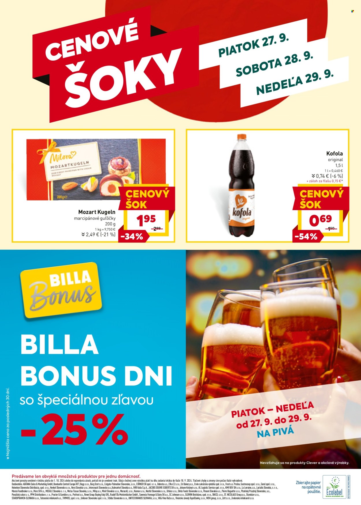 Leták Billa - 25.9.2024 - 1.10.2024. Strana 20