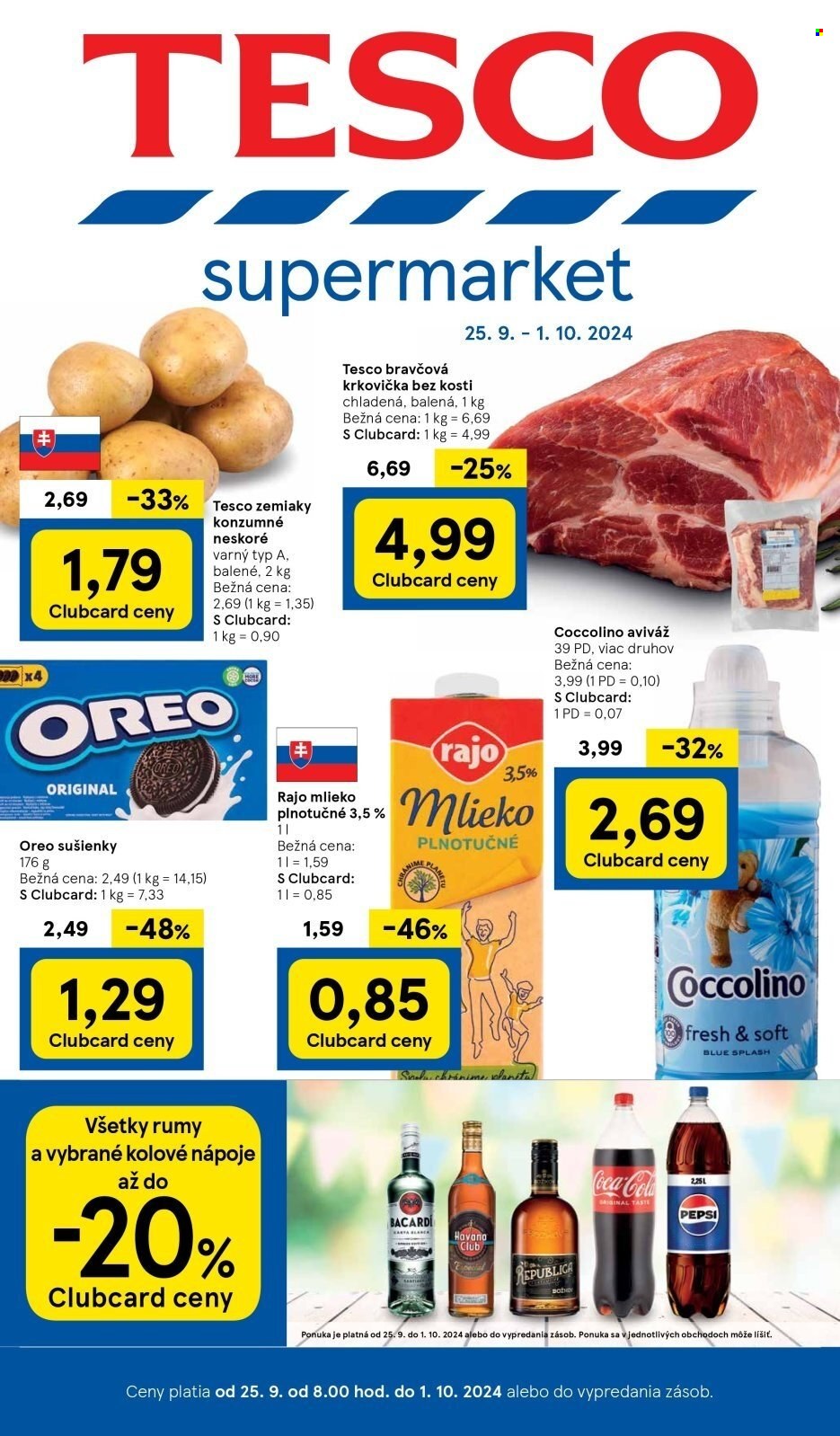 Leták TESCO supermarket - 25.9.2024 - 1.10.2024. Strana 1