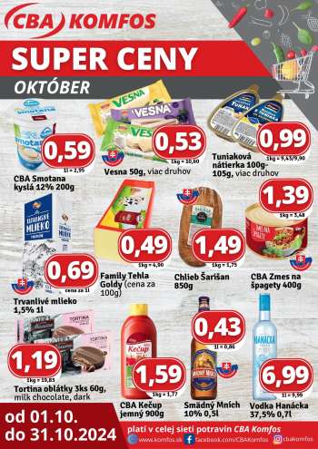 Leták CBA Komfos - 1.10.2024 - 31.10.2024.