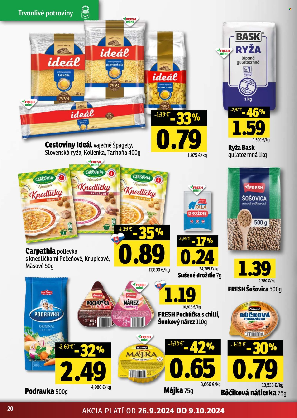 Leták FRESH - 26.9.2024 - 9.10.2024. Strana 20