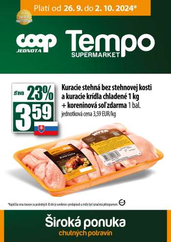 Leták COOP Jednota - 26.9.2024 - 2.10.2024.