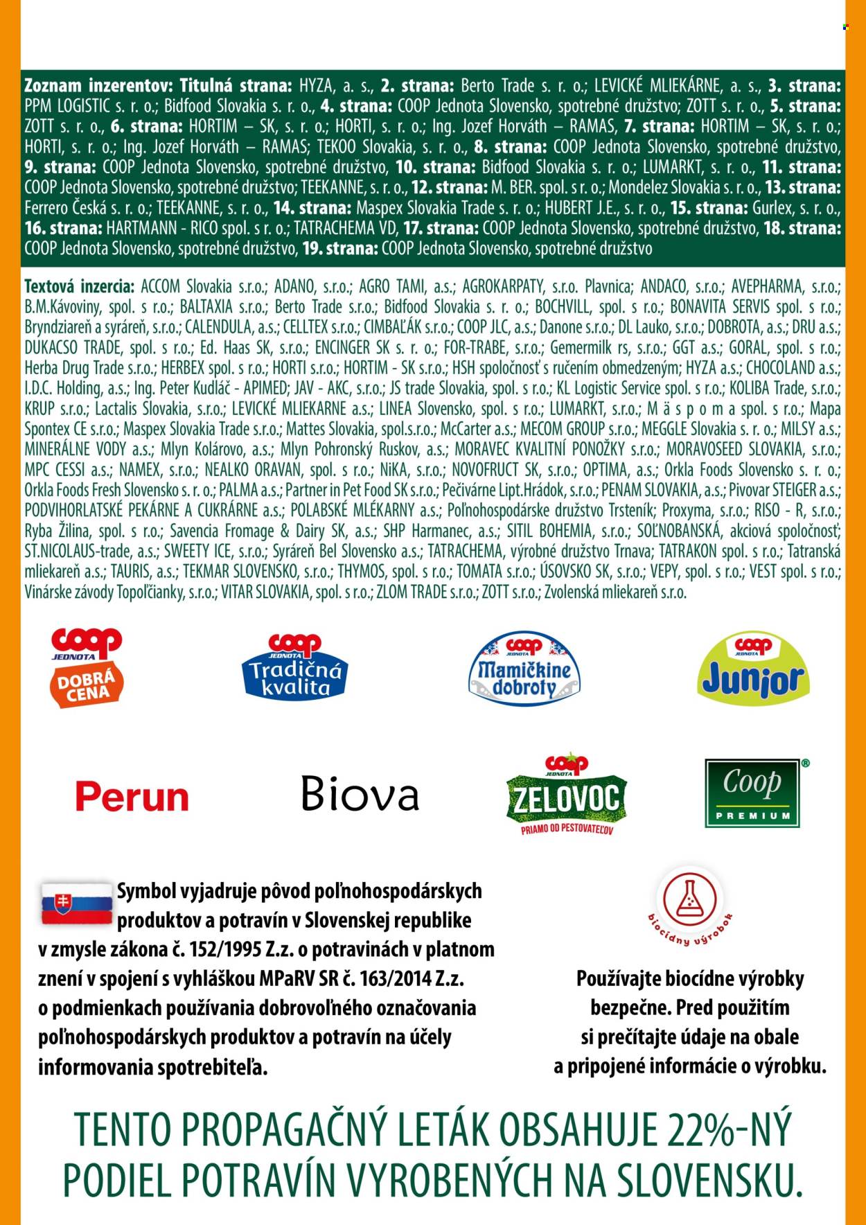 Leták COOP Jednota - 26.9.2024 - 2.10.2024. Strana 20