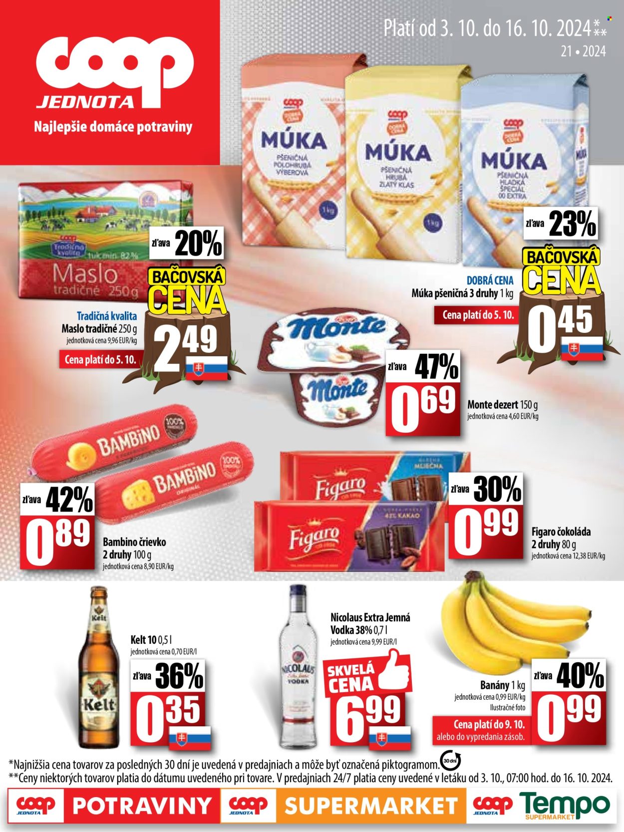 Leták COOP Jednota - 3.10.2024 - 16.10.2024. Strana 1