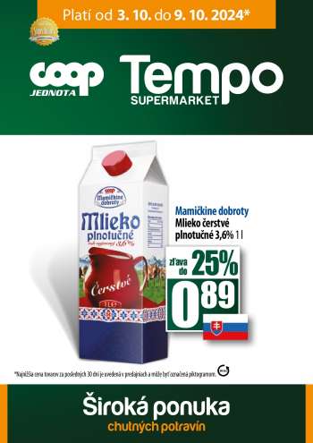 Leták COOP Jednota - 3.10.2024 - 9.10.2024.