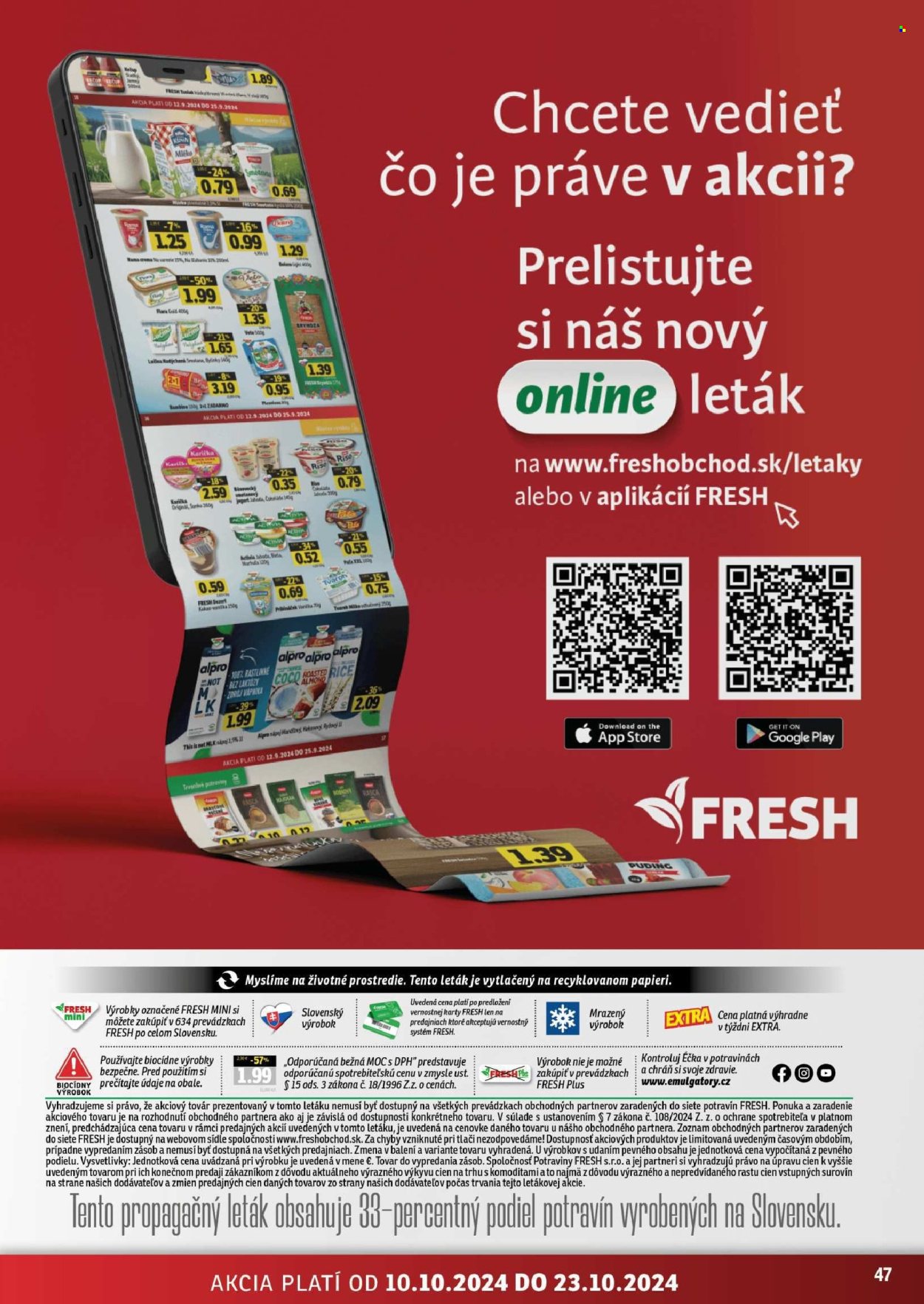 Leták FRESH - 10.10.2024 - 23.10.2024. Strana 47