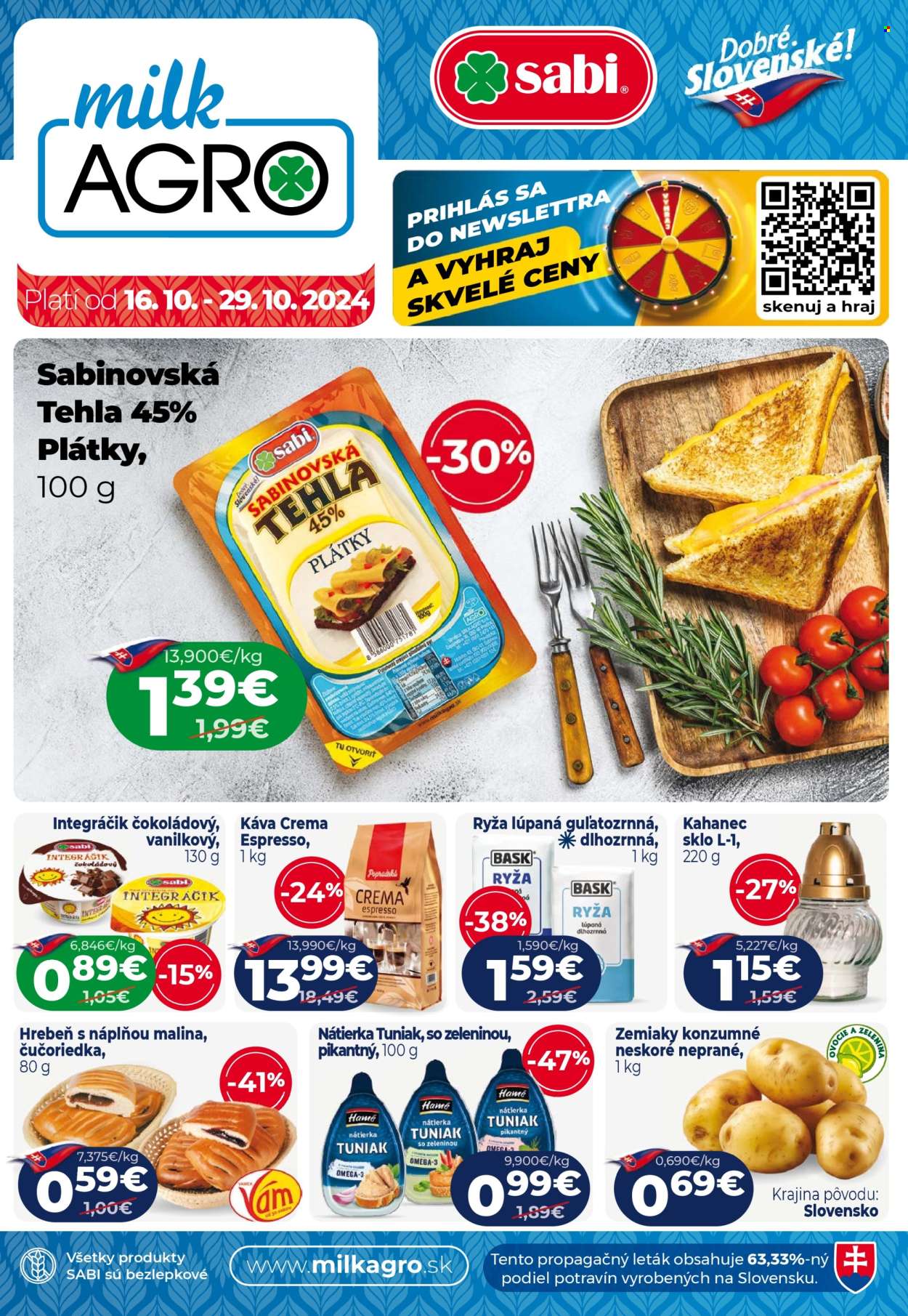 Leták Milk AGRO - 16.10.2024 - 29.10.2024. Strana 1