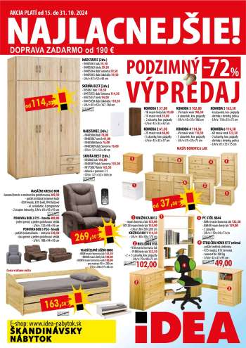 Leták IDEA nábytok - 15.10.2024 - 31.10.2024.