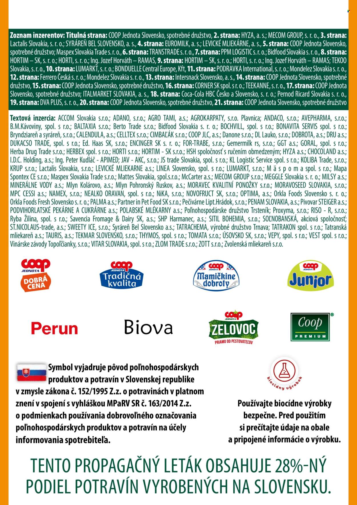 Leták COOP Jednota - 17.10.2024 - 23.10.2024. Strana 22