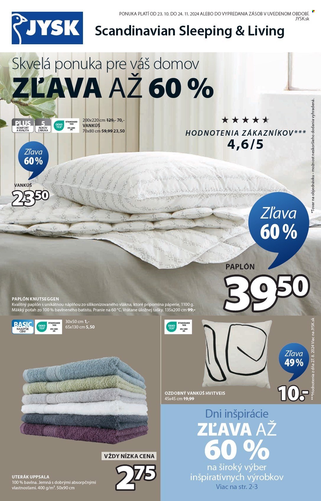 Leták JYSK - 23.10.2024 - 24.11.2024. Strana 2