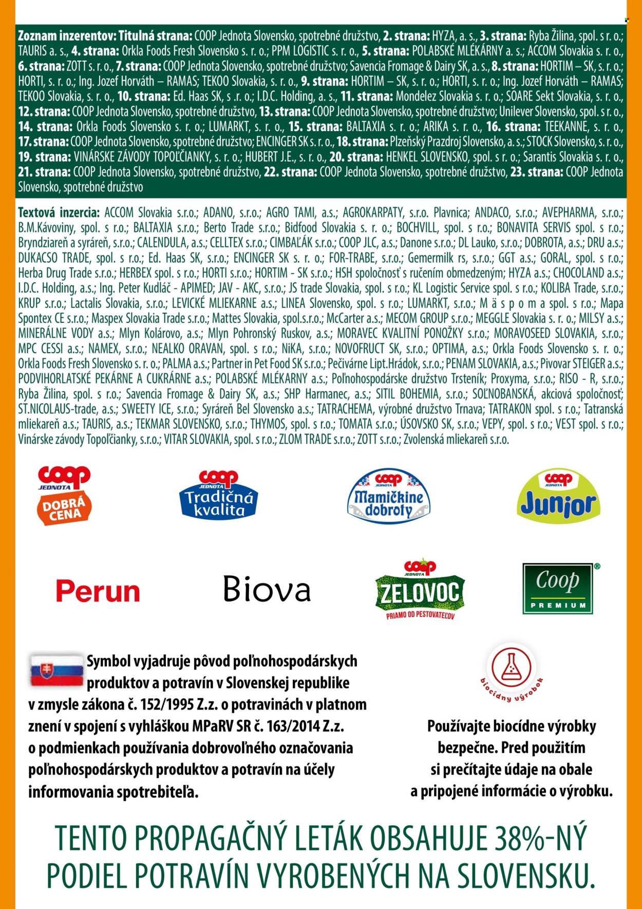Leták COOP Jednota - 24.10.2024 - 30.10.2024. Strana 24