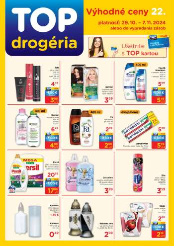 Leták TOP drogéria - 29.10.2024 - 7.11.2024.