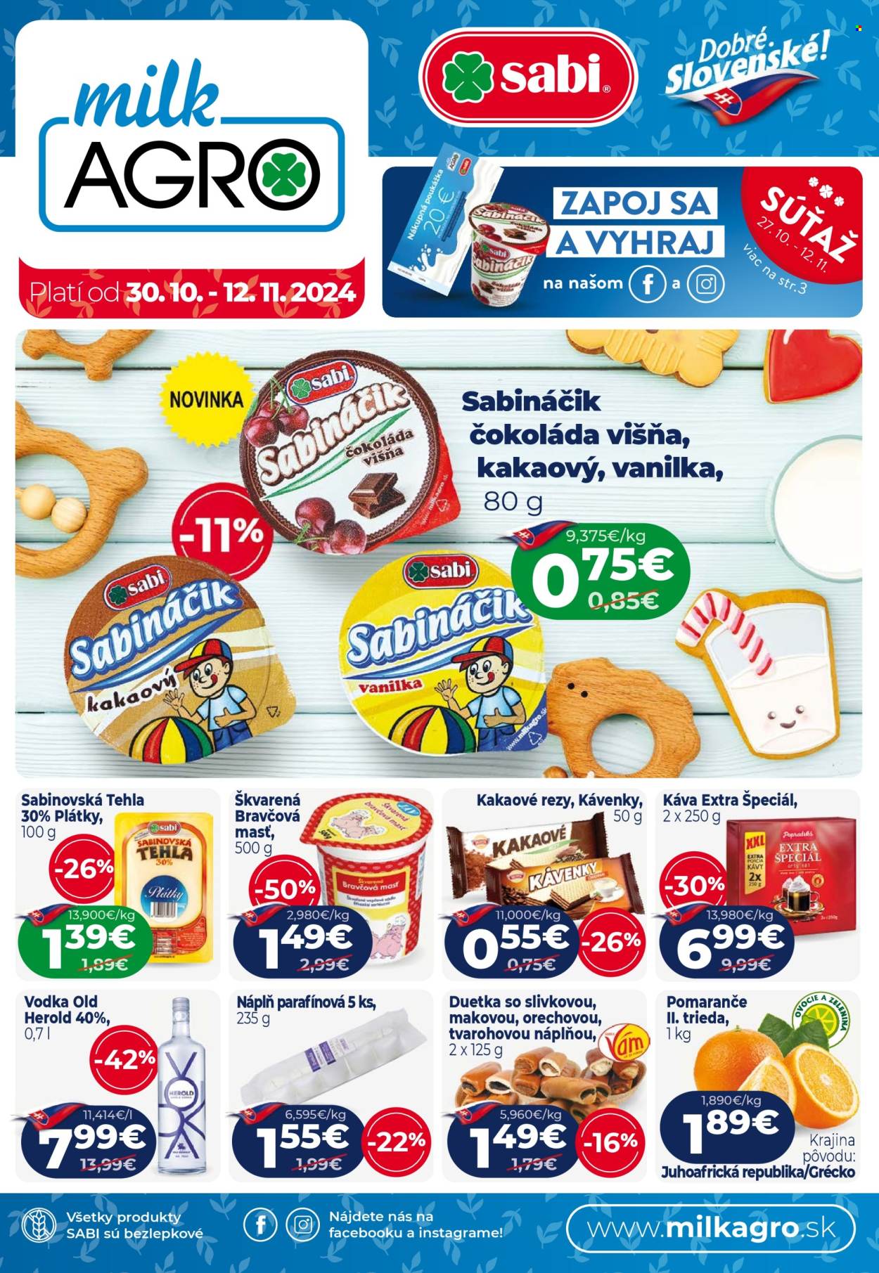 Leták Milk AGRO - 30.10.2024 - 12.11.2024. Strana 1