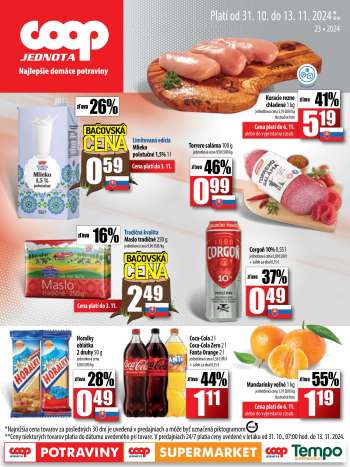 Leták COOP Jednota - 31.10.2024 - 13.11.2024.