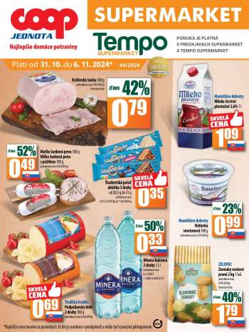 Leták COOP Jednota - 31.10.2024 - 6.11.2024.