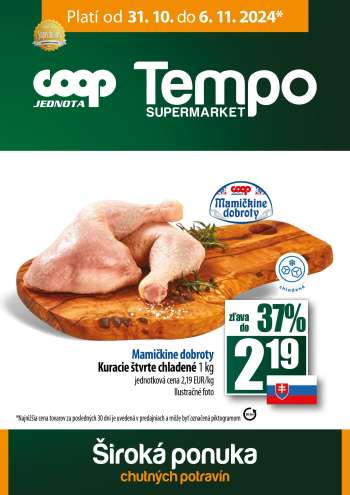 Leták COOP Jednota - 31.10.2024 - 6.11.2024.