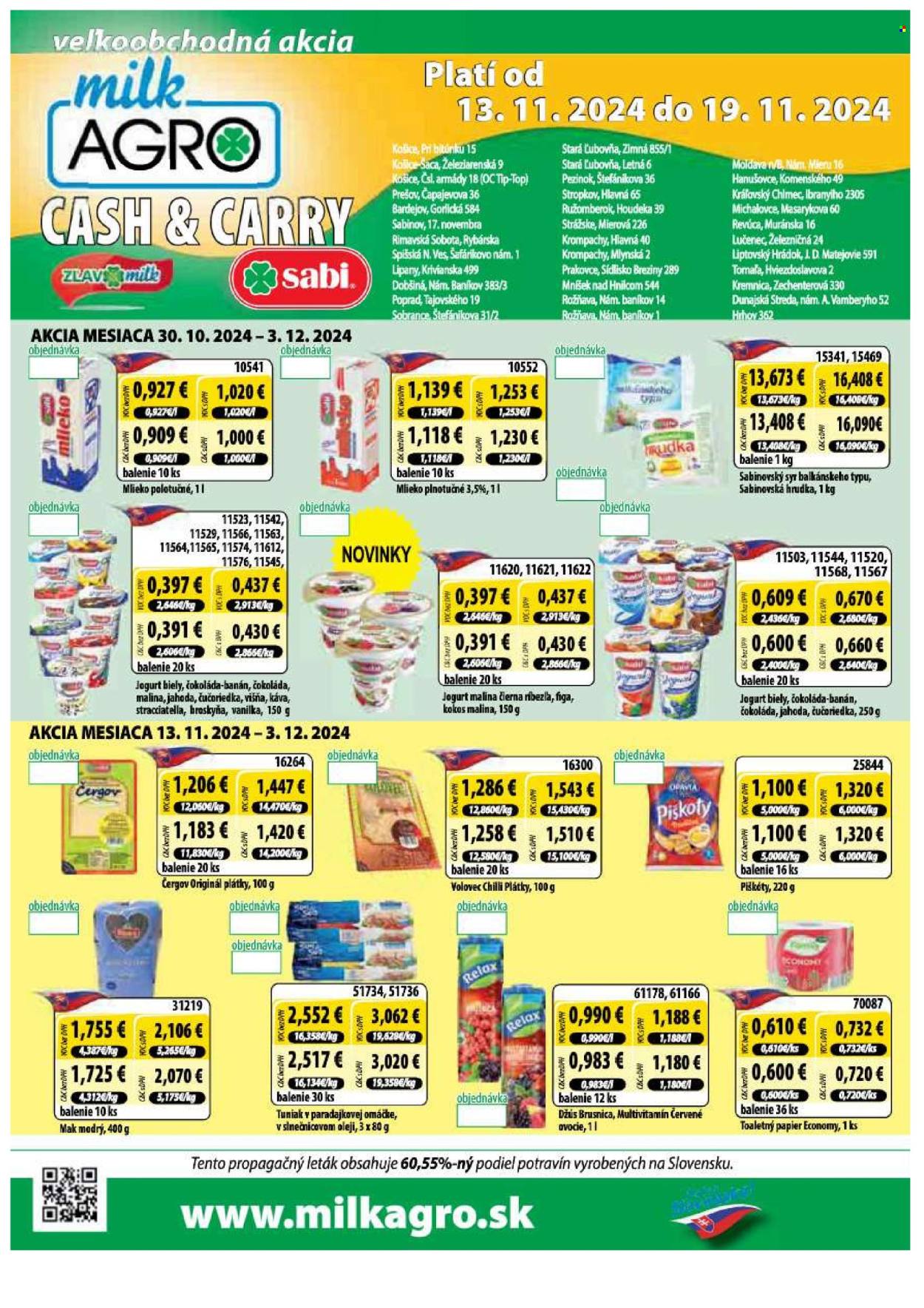 Leták Milk AGRO - 13.11.2024 - 19.11.2024. Strana 1