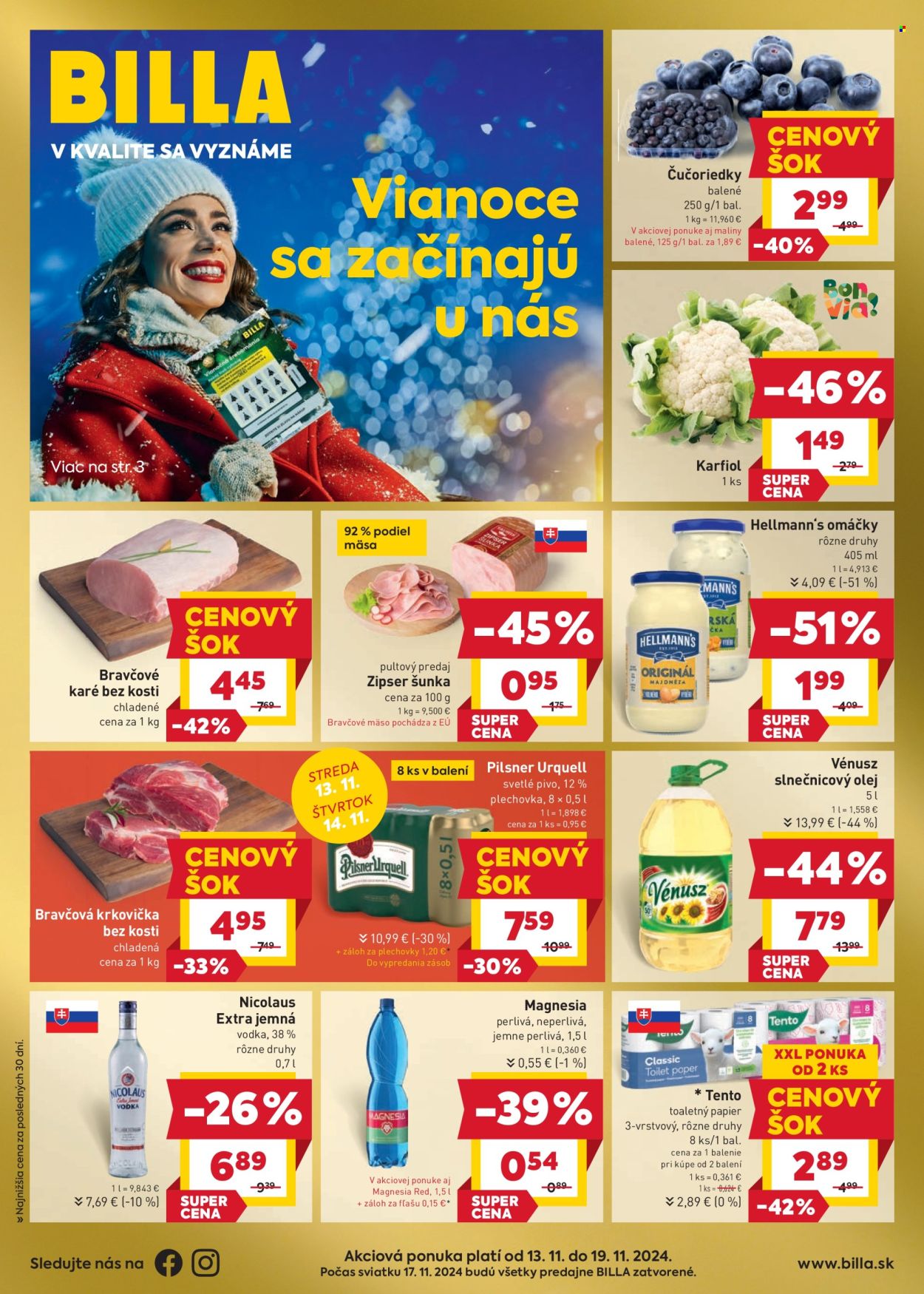 Leták Billa - 13.11.2024 - 19.11.2024. Strana 1