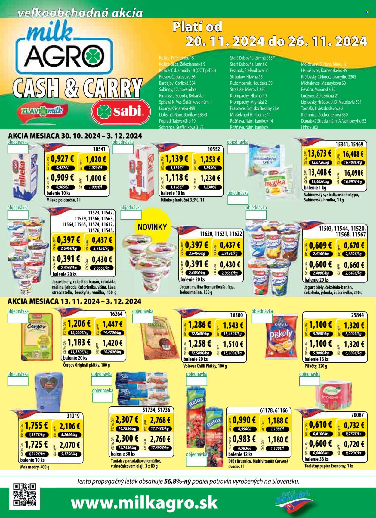 Leták Milk AGRO - 20.11.2024 - 26.11.2024. Strana 1