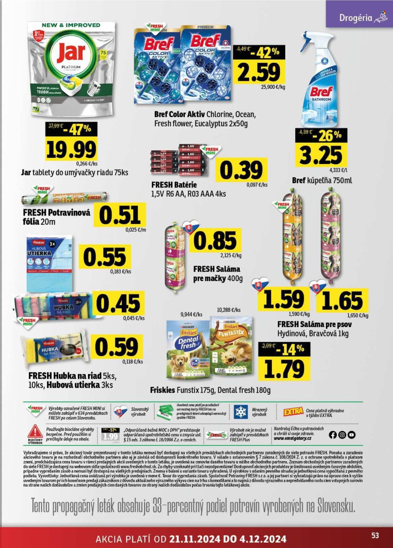 Leták FRESH - 21.11.2024 - 4.12.2024. Strana 51