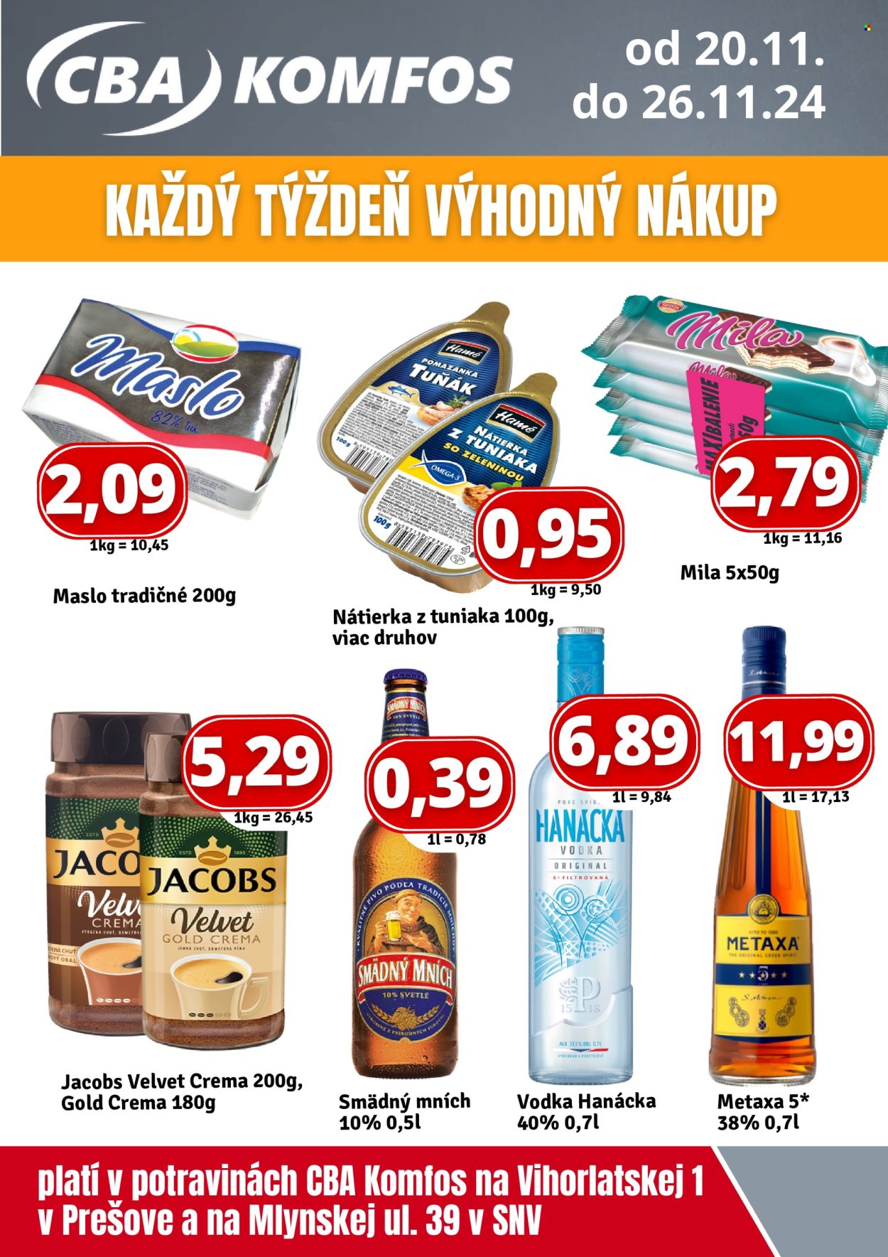 Leták CBA Komfos - 20.11.2024 - 26.11.2024. Strana 1