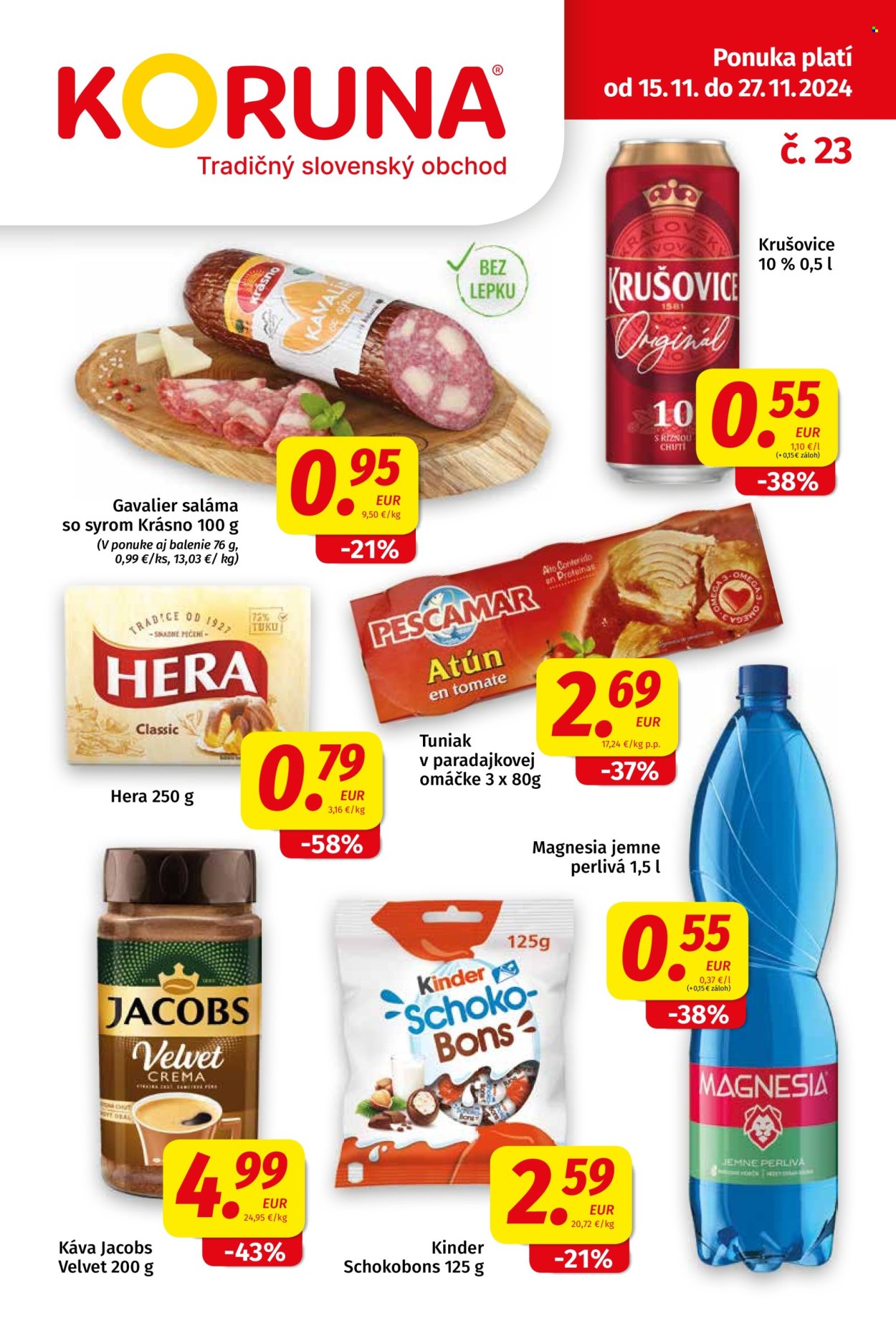 Leták Potraviny KORUNA - 15.11.2024 - 27.11.2024. Strana 1