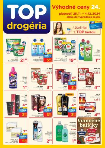 Leták TOP drogéria - 25.11.2024 - 4.12.2024.