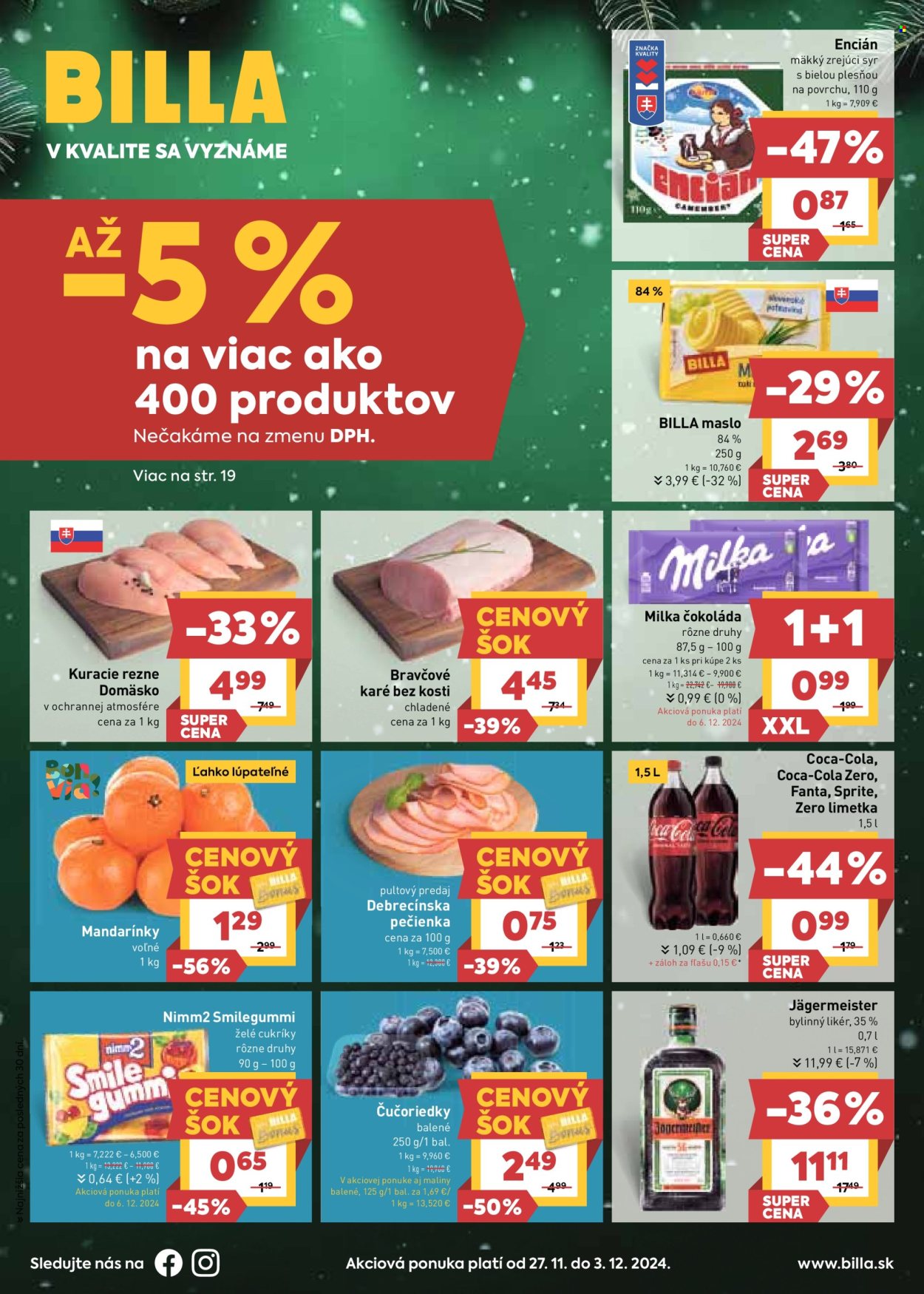 Leták Billa - 27.11.2024 - 3.12.2024. Strana 1