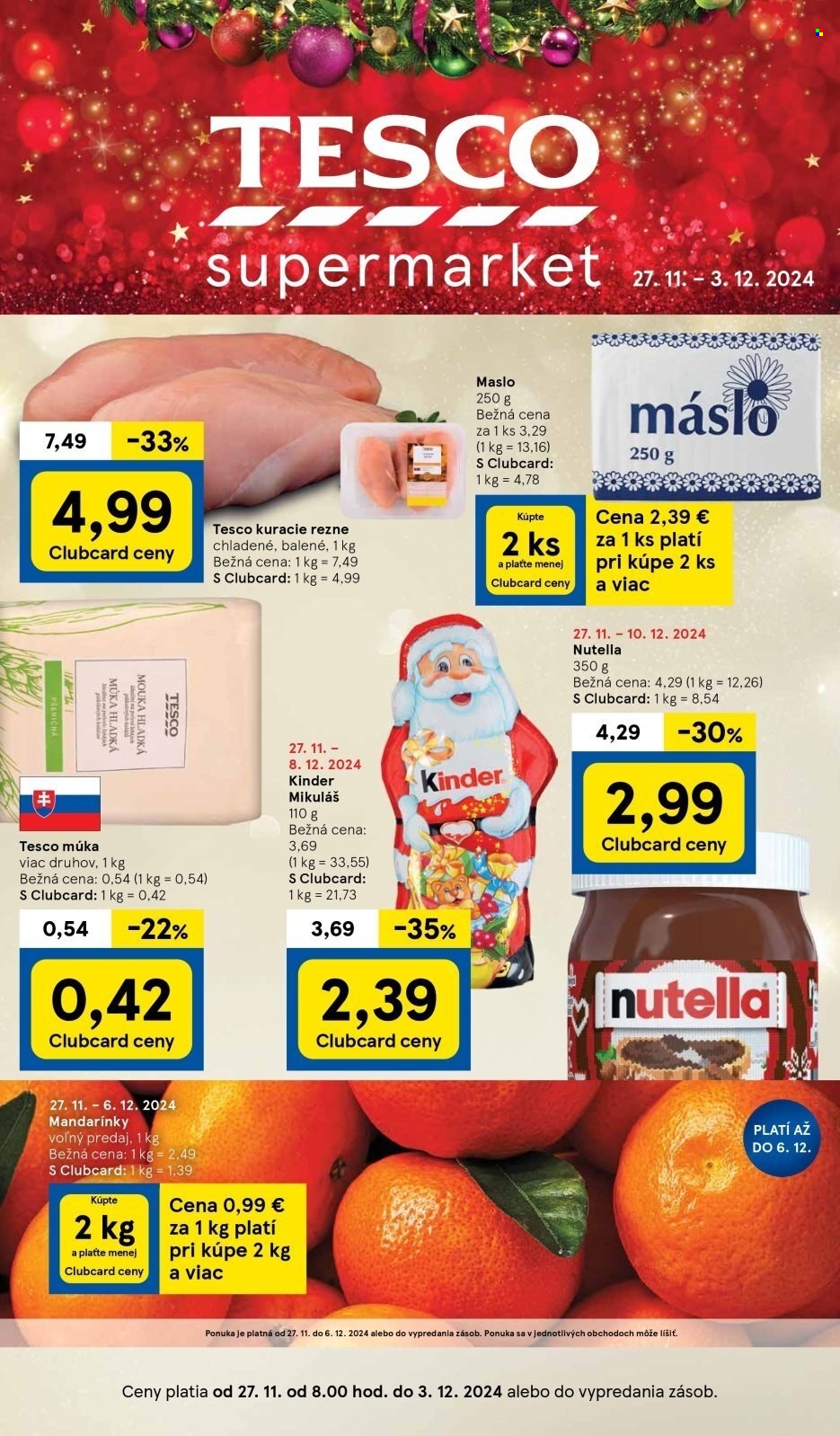 Leták TESCO supermarket - 27.11.2024 - 3.12.2024. Strana 1