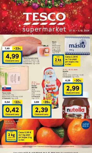 Leták TESCO supermarket - 27.11.2024 - 3.12.2024.