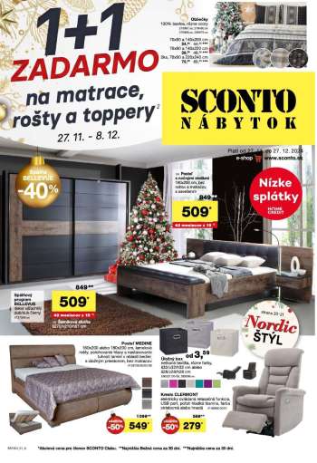 Leták Sconto nábytok - 27.11.2024 - 8.12.2024.