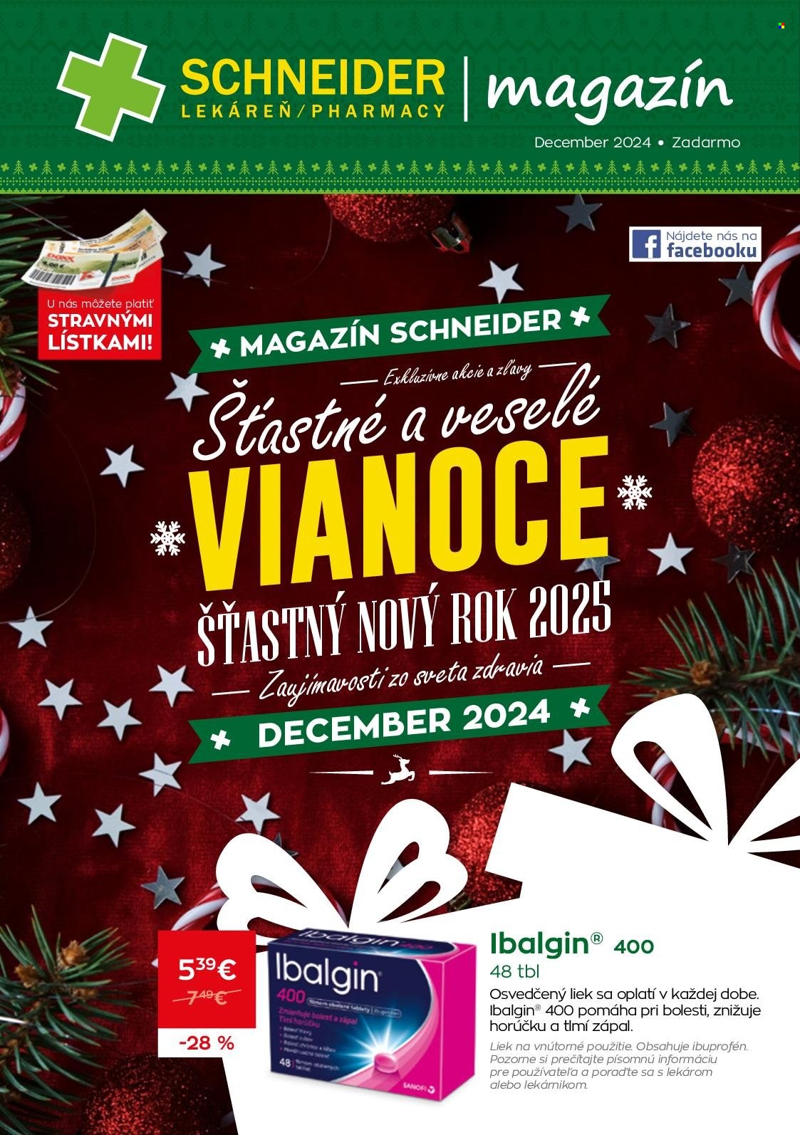 Leták Schneider Lekáreň - 1.12.2024 - 31.12.2024. Strana 1
