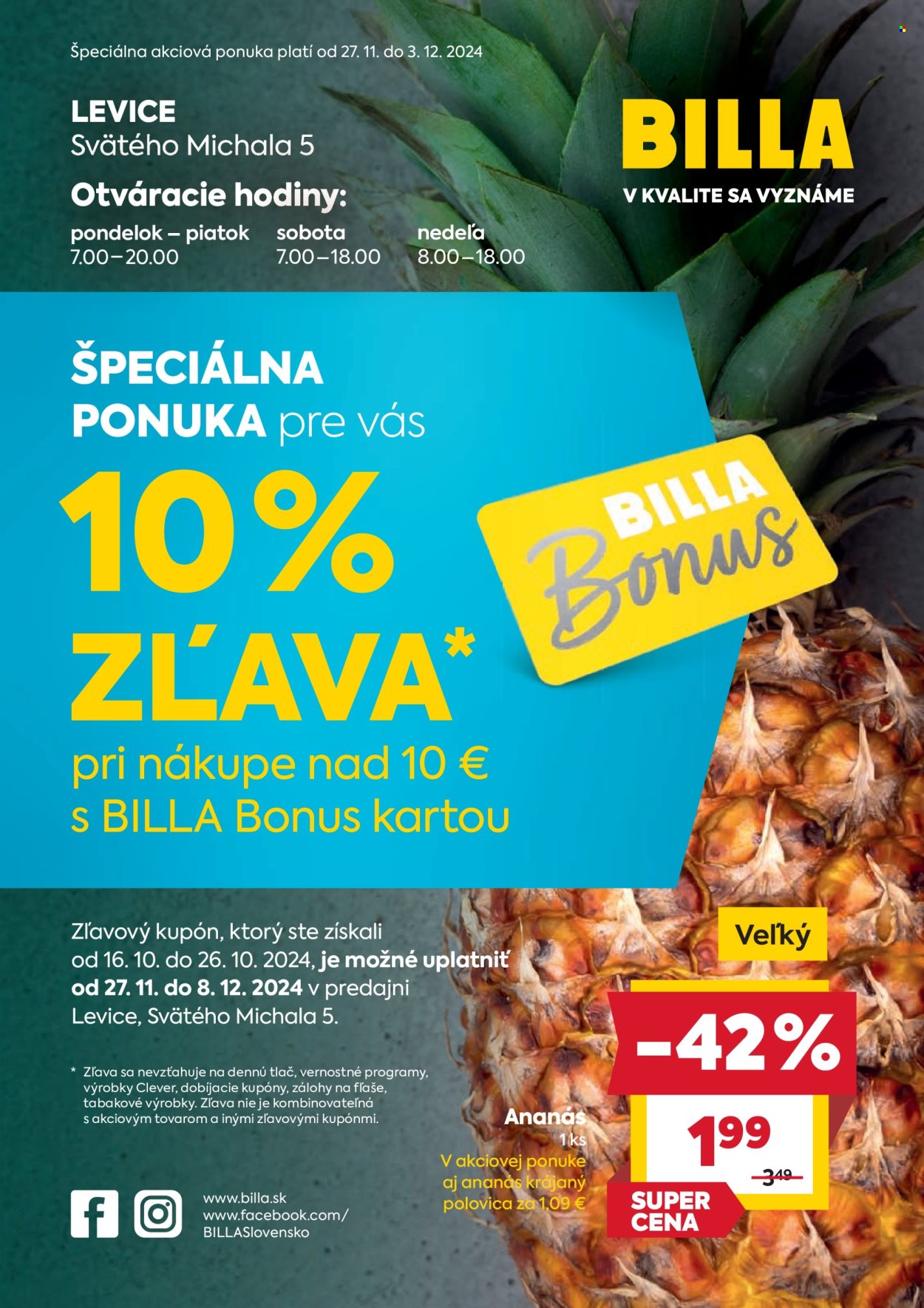 Leták Billa - 27.11.2024 - 3.12.2024. Strana 1