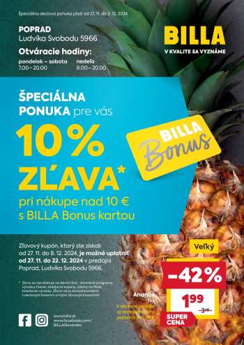 Leták Billa - 27.11.2024 - 3.12.2024.